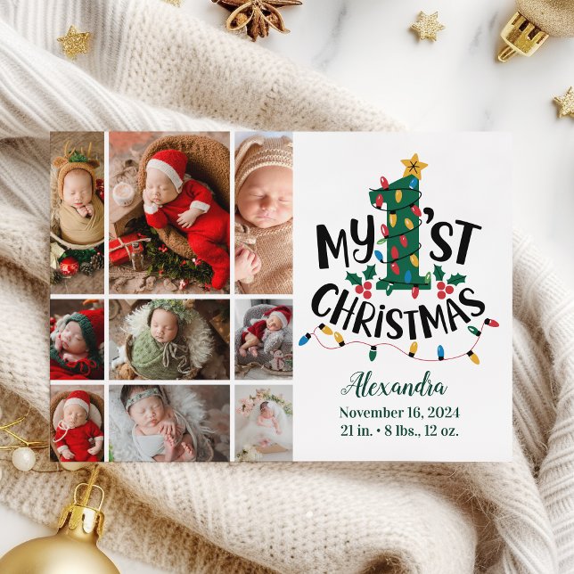 9 Photo Julgran Ljus Första jul Julkort (Skapare uppladdad)