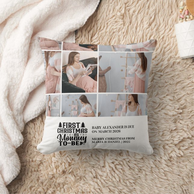 9 Photo Mommy to be Christmas Pregnancy  Kudde (Filt)