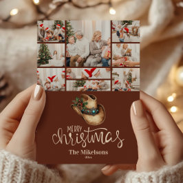 9 Photo  Western Cowboy Hat Christmas Julkort