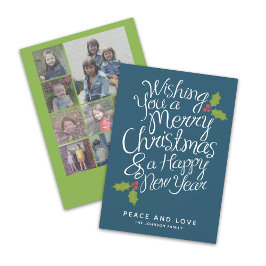 9 Photo Whimsical Calligraphy jul HNY Julkort