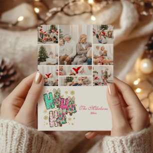 9 Photo Whimsical Ho Ho-julfamiljen Julkort