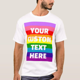 9-randig HBTQ+-Prideflagga Regnbåge lägg till anpa T Shirt