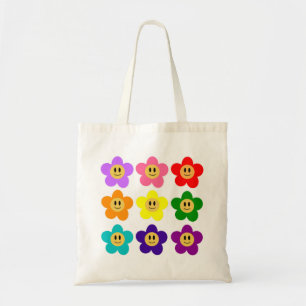 9 regnbågsfärgade blommor HBTQ Tygkasse