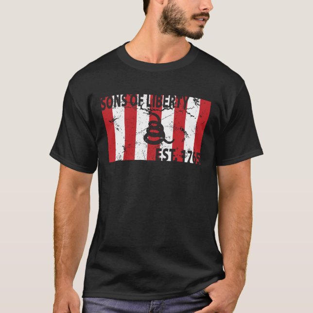 9 rev av Sons av frihetflagga T-shirt (Framsida)