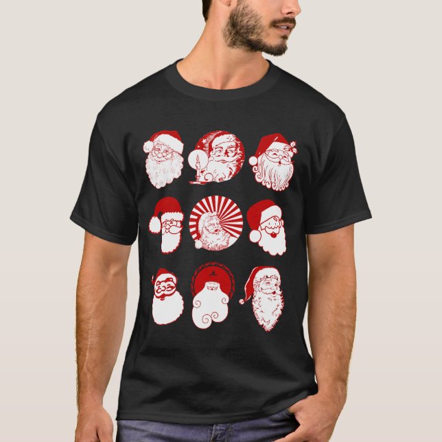 9 Santas - manar svart kortärmadT-tröja Tee Shirt (Framsida)