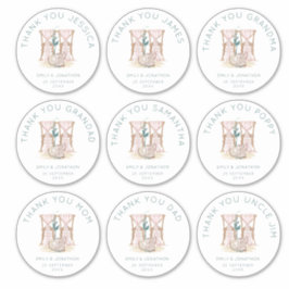 9 Stora enskilda Namn Tack Bröllop Klistermärken