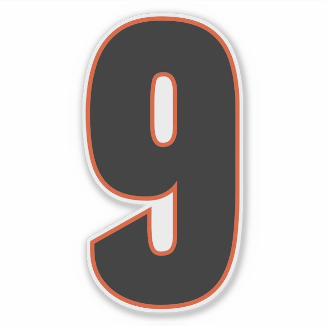 9 Svart Orange Cincinnati Klistermärken (Framsida)
