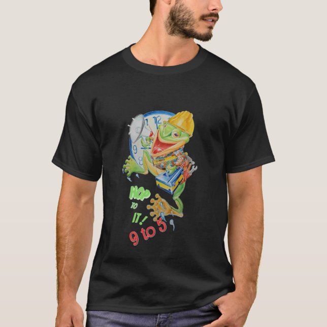 9 till 5 Motivator Frog T-shirt  (Framsida)