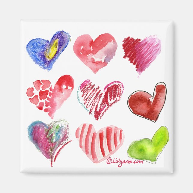 9 Valentine Hearts Magnet (Framsidan)