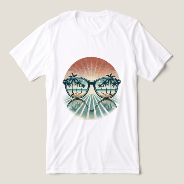 9 Vintage Sunglass Sommar T Shirt (Design Framsida)