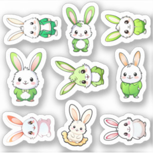 9 Vuxna kaniner Klistermärken