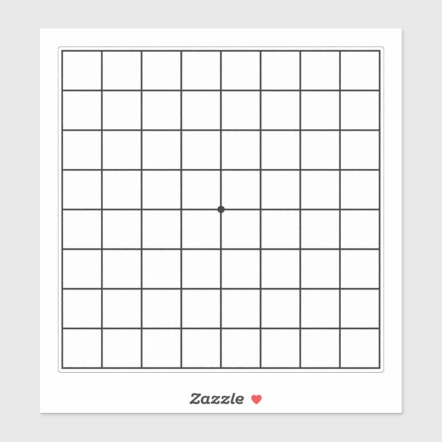 9 x 9 Goban för Puzzles & Games Transparent 8" x 8 Klistermärken (Ark)