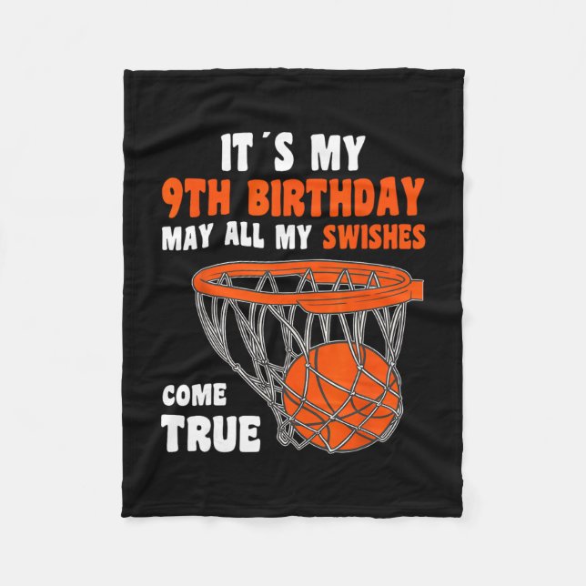 9 Year Old Happy 9th Birthday Sketll 9th Birthday  Fleecefilt (Framsidan)