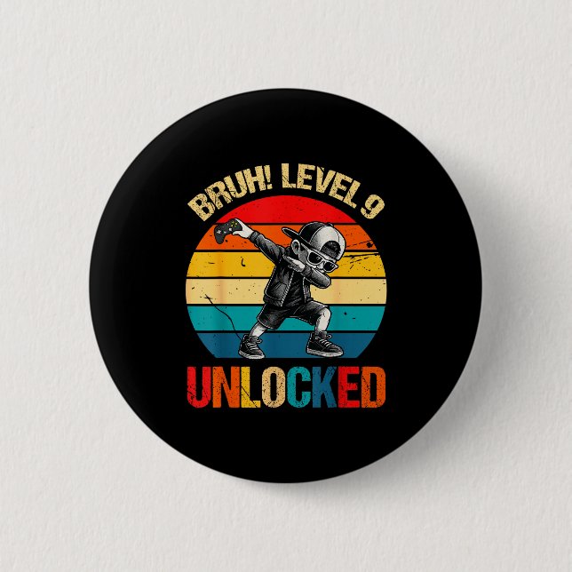 9 Years Old Dabbing Boy Bruh 9th Level Unlocked Bi Knapp (Framsida)