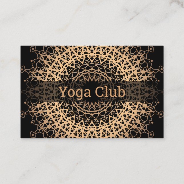9. Yoga Centre, yoga, sport, Golden mandala Visitkort (Framsida)