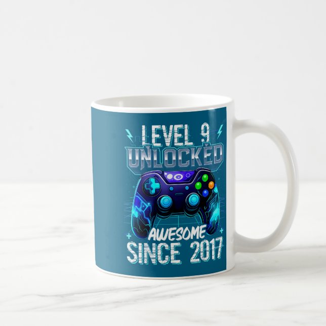 9th Birthday Boy Level 9 Gamer 9 Year Video Game P Kaffemugg (Höger)