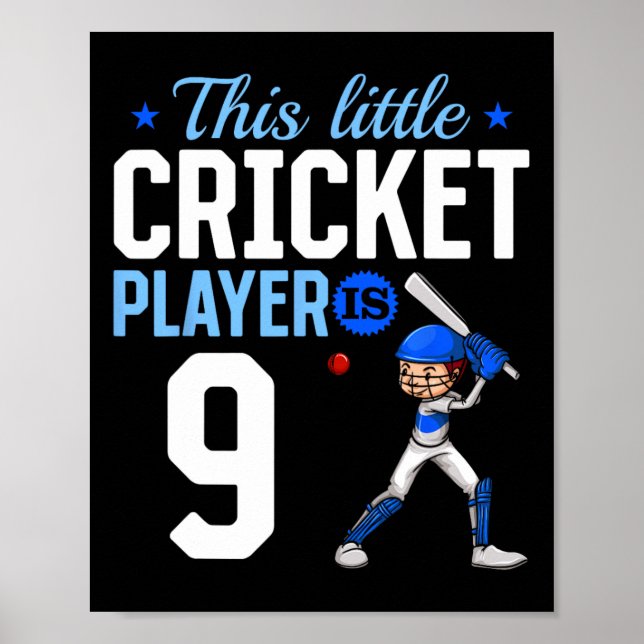9th Birthday Cricket Player  Poster (Framsidan)