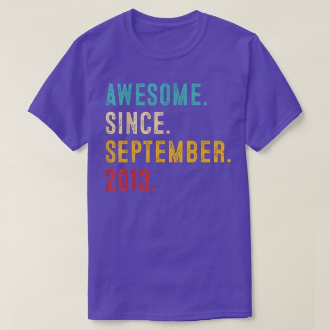 9th Birthday Gifts 9 Year Old Awesome Since Septem T Shirt (Design framsida)