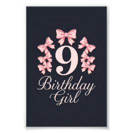 9th Birthday Girl Fototryck