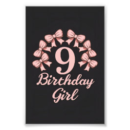 9th Birthday Girl Fototryck