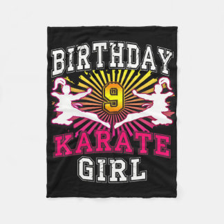 9th Birthday Girl - Karate 9 Years Old  Fleecefilt