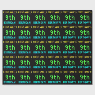 9th födelsedag för rolig vintage/för Retro Presentpapper