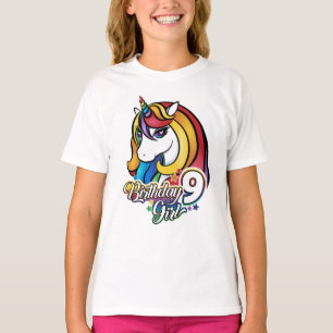9th FödelsedagUnicornT-tröja för girls. T Shirt