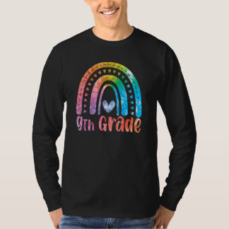 9th Grade Tie Dye Rainbow First Day Of Schoo Back  T Shirt