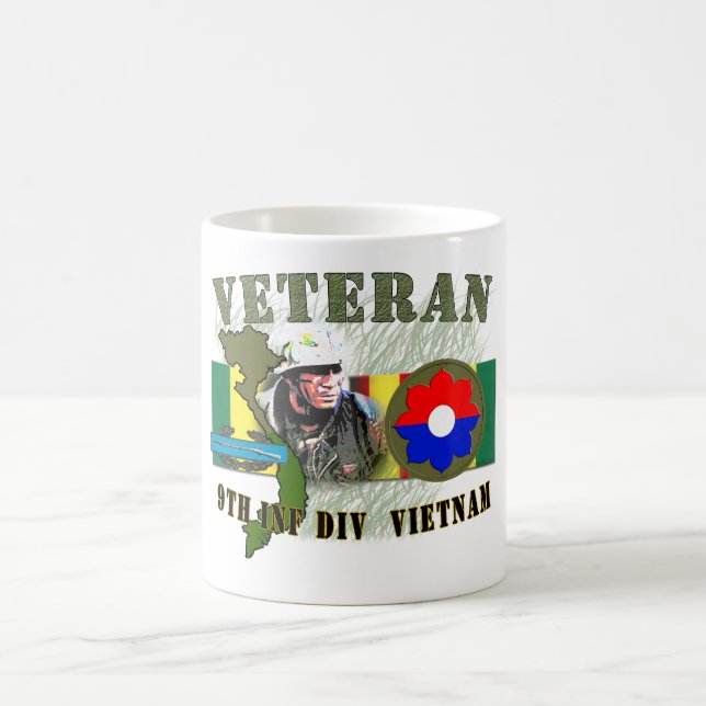 9th Inf Div-Vietnam (w/CIB) Kaffemugg (Center)