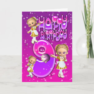 9th Maids för glitter för födelsedagkort gulliga Kort