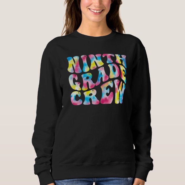 9th Ninth Grade Crew Teacher Back To School Retro  T Shirt (Framsida)