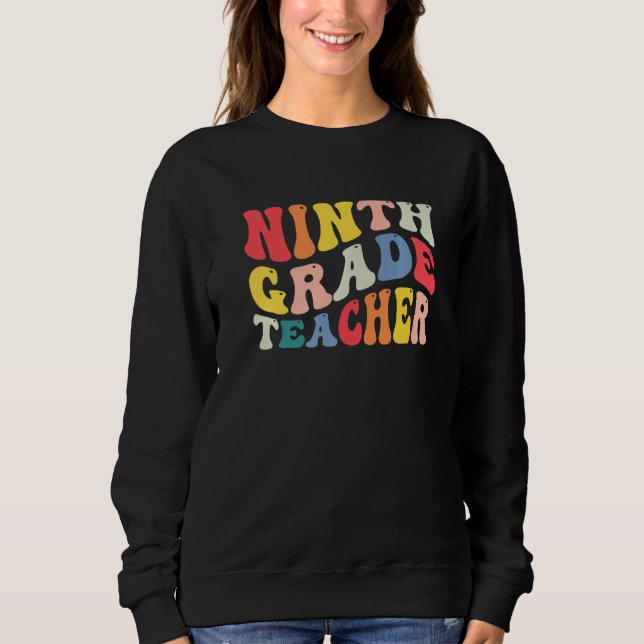 9th Ninth Grade Teacher Back To School Retro Groov T Shirt (Framsida)