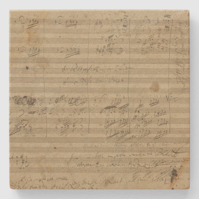 9th symfoni för Beethoven, musikmanuskript Underlägg Sten (Framsidan)
