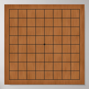 9x9 Goban Portable Gameboard eller Decoupage (brun Poster