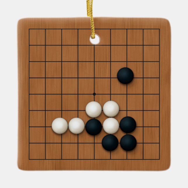 9x9-logotyp med stenfärgad Personlig Julgransprydnad Keramik (Framsida)