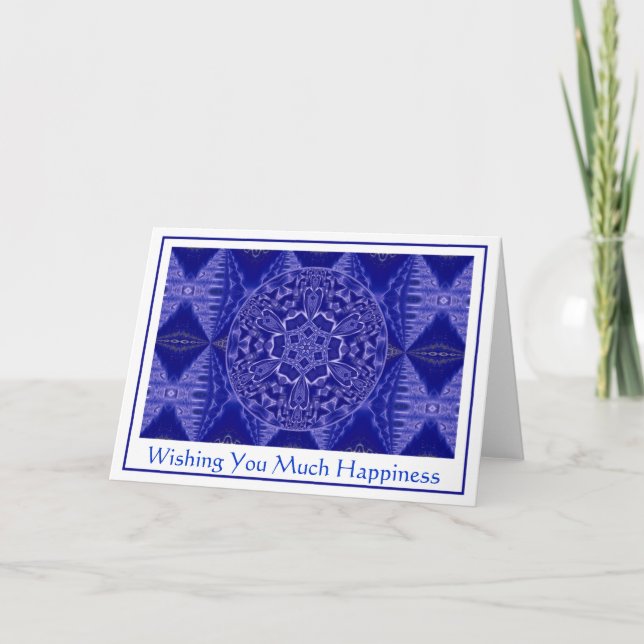 A001 Snowflake Mandala.Blue.Anpassade.Card 2 Helgkort (Framsida)