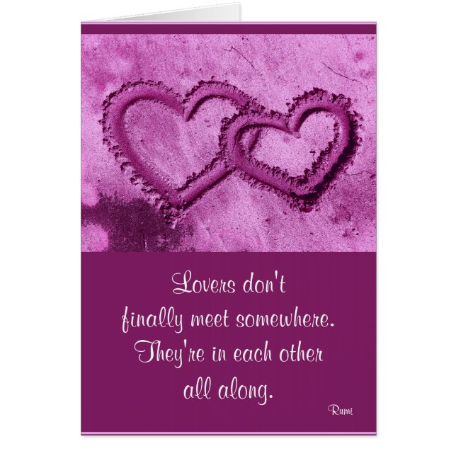 A01 anknöt hjärtor i Sand.Card.1 Hälsningskort (Framsidan)