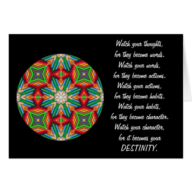 A01 färgpenna - Kaleidoscopic öde Card.1 Hälsningskort (Framsidan Horizontal)