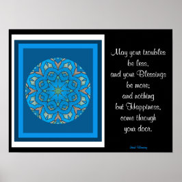 A05 Celtic Kaleidoscopic Mandala - Irish Bluting9 Poster