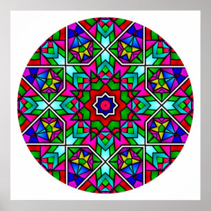 A05 Målat glas Mandala.2 Poster