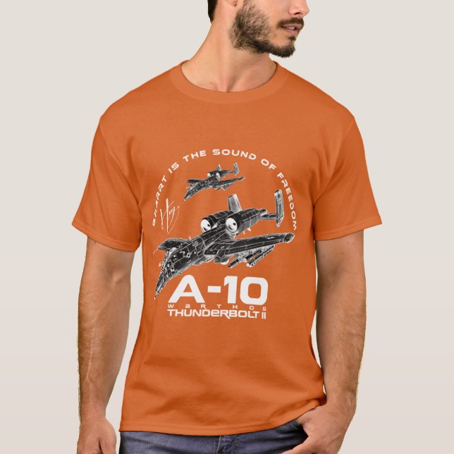 A0 Warthog Fairchildhunderbolt USAF jaktflygplan T Shirt (Framsida)