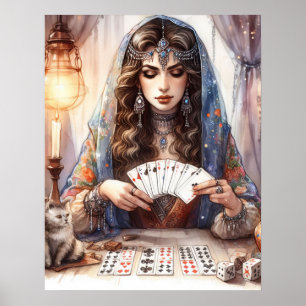 *~* A100 9 Psychic Boho Gypsy Woman Poster