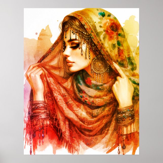*~* A100 Psychic Boho Gypsy Fortune Teller 8 Poster (Framsidan)