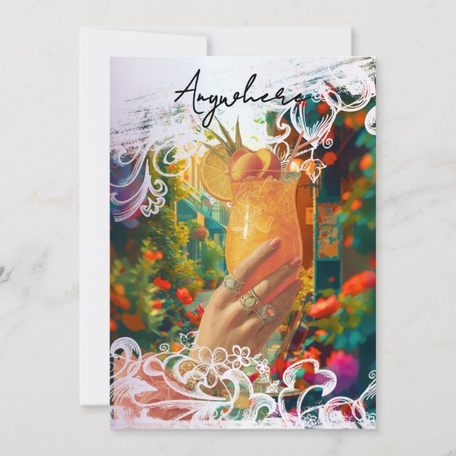 *~* A101 29 FOTO Cocktail VARAKTIG  MOGNA FLIKAR S Inbjudningar (Framsida)