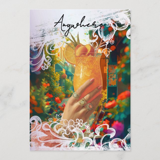 *~* A101 29 FOTO Cocktail VARAKTIG  MÖHIPPA Inbjudningar (Framsida)