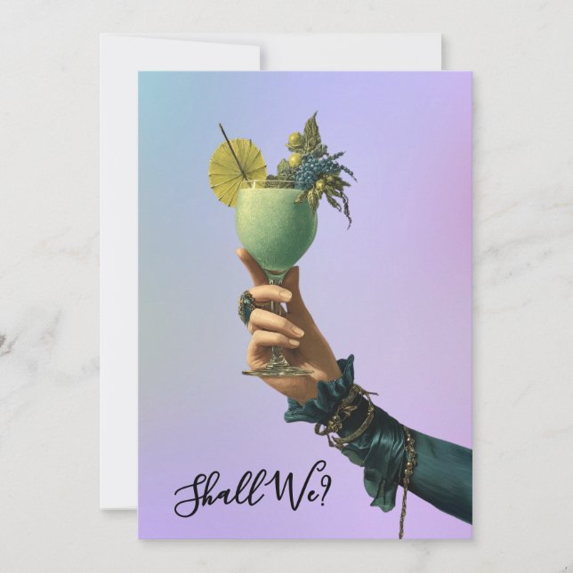 *~* A101 2 Cocktail FOTO  Utsmyckad  MOGENKVÄLL I Inbjudningar (Framsida)