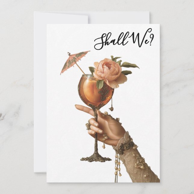 *~* A101 3 Ornate Cocktail PHOTO BACHELORETTE Inbjudningar (Framsida)