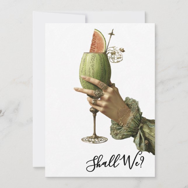 *~* A101 4  Ornamenterad Cocktail FOTO SENTERPRYDN Inbjudningar (Framsida)