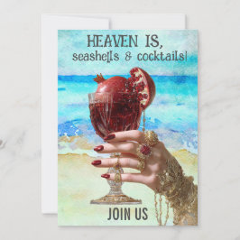 *~* A101 Beach Cocktail 6 FOTO HENPARTY Invi Inbjudningar