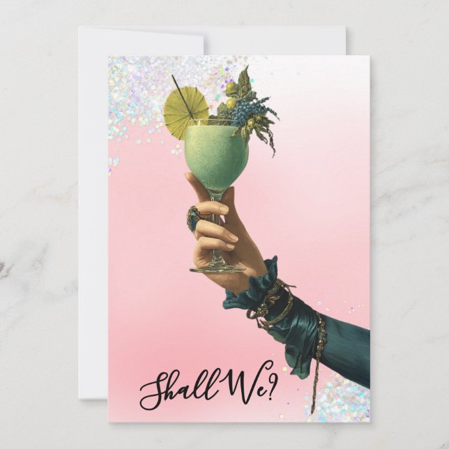 *~* A101 Cocktail 2 PHOTO Ornate BACHELORETTE I Inbjudningar (Framsida)